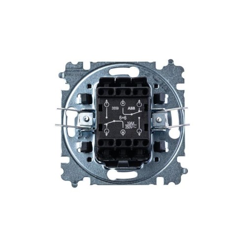 Переключатель 2-кл. СП Levit IP20 серебр./дым. черн. ABB 2CHH595245A6070
