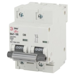 Выключатель автоматический модульный 2п C 80А 10кА ВА47-100 PRO NO-902-277 ЭРА Б0048867
