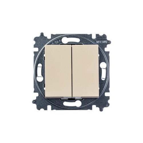 Переключатель 2-кл. СП Levit IP20 сл. кость/бел. ABB 2CHH595245A6017