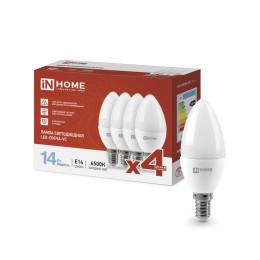Лампа светодиодная LED-СВЕЧА-VC 4PACK 14Вт свеча 6500К холод. бел. E14 1330лм 230В (уп.4шт) IN HOME