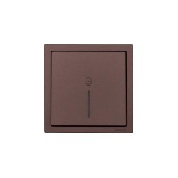 Кнопка звонка с индик. СП ZIMA IP20 безвинт. зажим шоколад LEZARD 704-7388-108QC