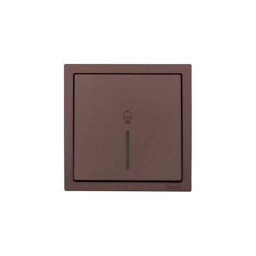 Кнопка звонка с индик. СП ZIMA IP20 безвинт. зажим шоколад LEZARD 704-7388-108QC