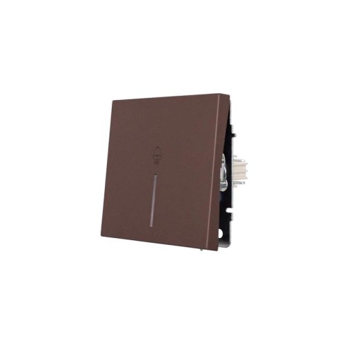 Кнопка звонка с индик. СП ZIMA IP20 безвинт. зажим шоколад LEZARD 704-7388-108QC