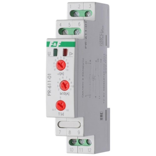 Реле тока РR-611-01 (исп.1 (20-110А); с задержкой отключения; монтаж на DIN-рейке 35мм 230В 10А IP20