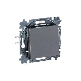 Переключатель 1-кл. СП Levit IP20 сталь/дым. черн. ABB 2CHH590645A6069