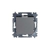 Переключатель 1-кл. СП Levit IP20 сталь/дым. черн. ABB 2CHH590645A6069
