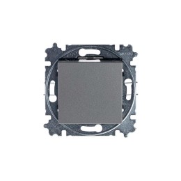 Переключатель 1-кл. СП Levit IP20 сталь/дым. черн. ABB 2CHH590645A6069