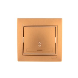 Переключатель проходной 1-кл. СП Mira 10А IP20 со вставкой зол. метал. LEZARD 701-1313-105