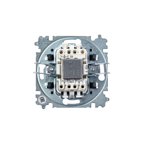 Переключатель 1-кл. СП Levit IP20 с подсветкой ориентацион. бел./дым. черн. ABB 2CHH590646A6062