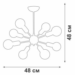 Люстра 8хE27 макс. 60Вт Vitaluce V4336-1/8PL