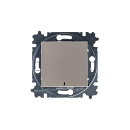 Переключатель 1-кл. СП Levit IP20 с подсветкой ориентацион. кофе макиато/бел. ABB 2CHH590646A6018