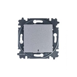 Переключатель 1-кл. СП Levit IP20 с подсветкой ориентацион. серебр./дым. черн. ABB 2CHH590646A6070