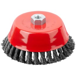 Корщетка-чашка гайка М14 стальная витая проволока 150мм FIT 39470