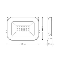 Прожектор светодиодный Qplus 20Вт 6500К IP65 2200лм 200-240В ДО черн. GAUSS 613511320
