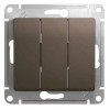 Выключатель 3-кл. СП Glossa 10А IP20 (сх. 1+1+1) 10AX механизм шоколад. SE GSL000831