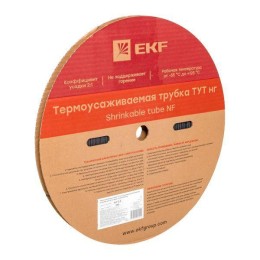 Трубка термоусадочная ТУТ нг 2/1 черн. (уп.200м) EKF tut-2-b