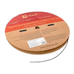 Трубка термоусадочная ТУТ нг 2/1 черн. (уп.200м) EKF tut-2-b