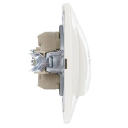 Переключатель проходной 2-кл. СП Кварта 10А IP20 ВСп10-2-0-КБ бел. IEK EVK22-K01-10-DM