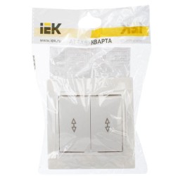 Переключатель проходной 2-кл. СП Кварта 10А IP20 ВСп10-2-0-КБ бел. IEK EVK22-K01-10-DM