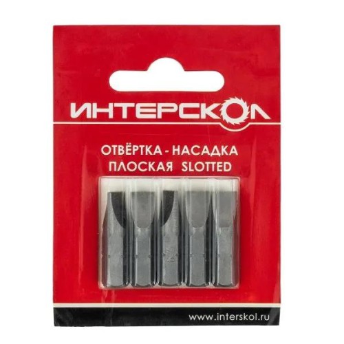 Бита плоская "Slotted" SL 6.5х1.2 25мм (уп.5шт) ИНТЕРСКОЛ 2042402500650