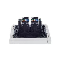Розетка компьютерная 2-м RJ45 кат.5E FORTE&PIANO FP233 бел. IEK FP-K20-1-K01