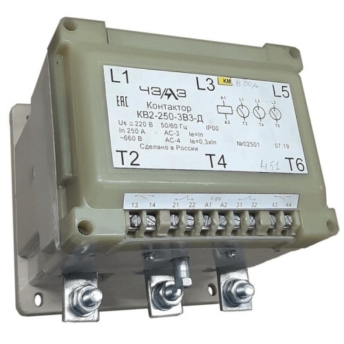 Контактор вакуумный КВ-2-250-3-ДУ2 380В AC 4НО+4НЗ ЧЭАЗ A8119-T5722354
