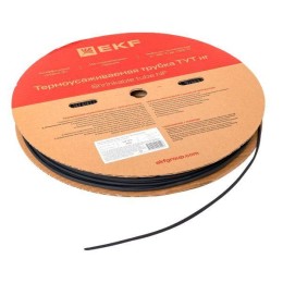 Трубка термоусадочная ТУТ нг 4/2 черн. (уп.200м) EKF tut-4-b