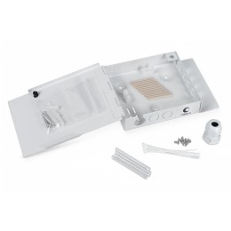 Бокс оптический настенный JJT-4-SC на 4 SC (LC duplex) со сплайс-кассетой и КДЗС без пигтейлов и про