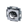 Розетка Levit с заземл. с защ. шторками 16А серебр./дым. черн. ABB 2CHH203457A6070