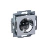Розетка Levit с заземл. с защ. шторками 16А серебр./дым. черн. ABB 2CHH203457A6070