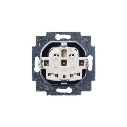 Розетка Levit с заземл. с защ. шторками 16А серебр./дым. черн. ABB 2CHH203457A6070