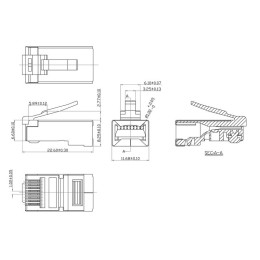 Коннектор RJ45 8P8C-SH под витую пару кат.5E экранир. универс. (для ож и мж кабеля) для проводников
