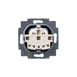 Розетка 1-м СП Levit 16А IP40 с заземл. защ. шторки сталь/дым. черн. ABB 2CHH203457A6069