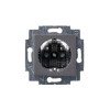 Розетка 1-м СП Levit 16А IP40 с заземл. защ. шторки сталь/дым. черн. ABB 2CHH203457A6069