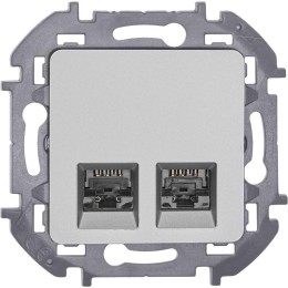 Розетка компьютерная 2-м Inspiria RJ45 кат.6 UTP механизм алюм. Leg 673842
