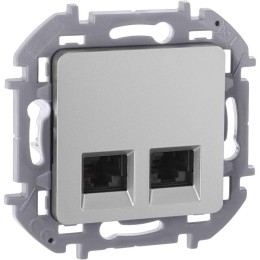 Розетка компьютерная 2-м Inspiria RJ45 кат.6 UTP механизм алюм. Leg 673842