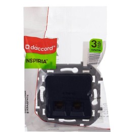 Розетка компьютерная 2-м Inspiria RJ45 кат.6 UTP механизм антрацит Leg 673843