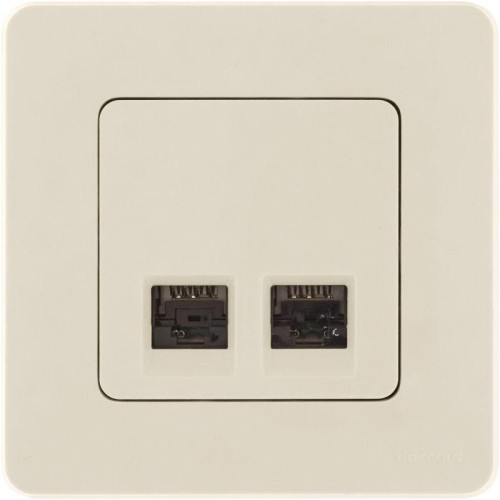 Розетка компьютерная 2-м Inspiria RJ45 кат.6 UTP механизм сл. кость Leg 673841