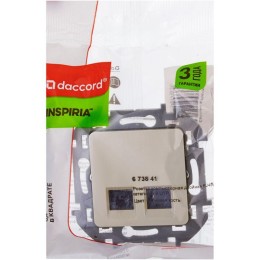 Розетка компьютерная 2-м Inspiria RJ45 кат.6 UTP механизм сл. кость Leg 673841