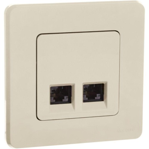 Розетка компьютерная 2-м Inspiria RJ45 кат.6 UTP механизм сл. кость Leg 673841