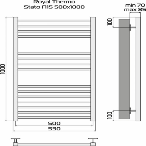 Полотенцесушитель Stato white П17 500х1200 Royal Thermo НС-1433976
