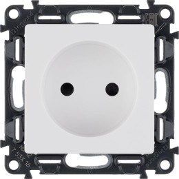 Розетка 1-м СП Valena Life 16А IP20 250В 2P защ. шторки безвинтов. клеммы с лицев. панелью механизм