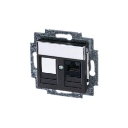 Розетка компьютерная Levit RJ45 кат.5E с заглушкой антрацит ABB 2CHH295117A6063