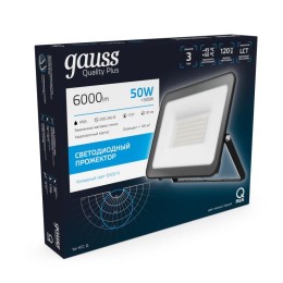 Прожектор светодиодный Qplus 50Вт 6500К IP65 6000лм 175-265В ДО черн. GAUSS 613511350