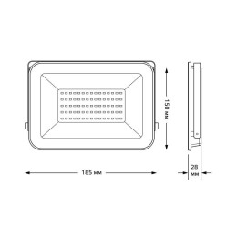 Прожектор светодиодный Qplus 50Вт 6500К IP65 6000лм 175-265В ДО черн. GAUSS 613511350
