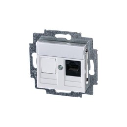 Розетка компьютерная Levit RJ45 кат.5E с заглушкой бел. ABB 2CHH295117A6003