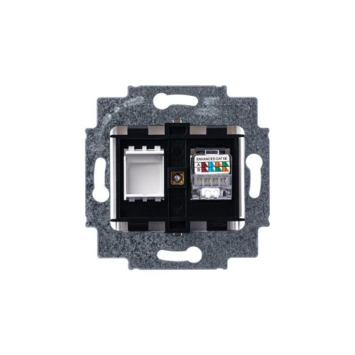 Розетка компьютерная Levit RJ45 кат.5E с заглушкой бел. ABB 2CHH295117A6003