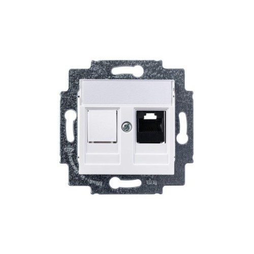 Розетка компьютерная Levit RJ45 кат.5E с заглушкой бел. ABB 2CHH295117A6003