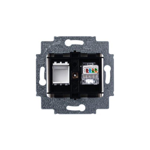 Розетка компьютерная Levit RJ45 кат.5E с заглушкой кофе макиато ABB 2CHH295117A6018