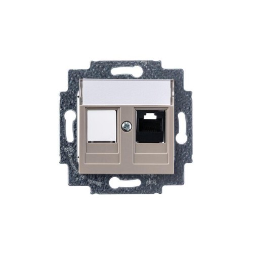Розетка компьютерная Levit RJ45 кат.5E с заглушкой кофе макиато ABB 2CHH295117A6018
